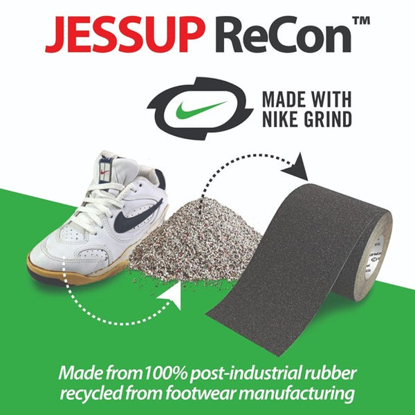 12 X 60' Roll Jessup ReCon BLACK Non-Slip Tape (Made with rubber recycled  from footwear)