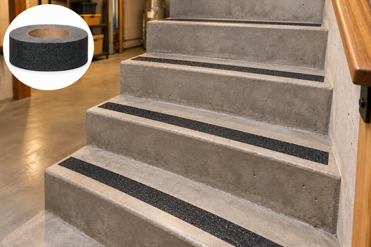 BLACK Safety Track Abrasive 80 Grit Tape 2" x 60' Roll - Limited Stock