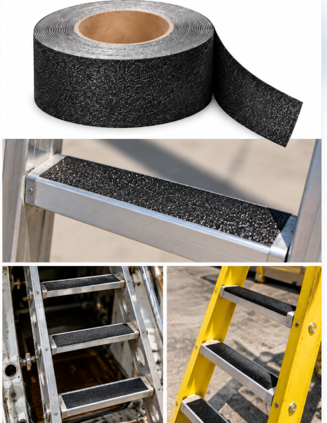 BLACK Safety Track Abrasive 80 Grit Tape 2" x 60' Roll - Limited Stock