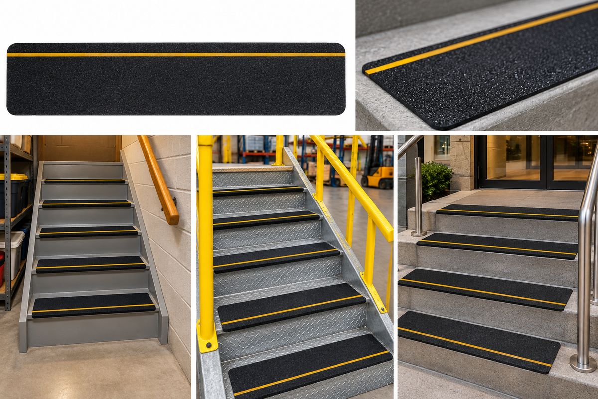 Safe Way Traction Abrasive Non-Slip 6" x 24" STEP TREADS - Sold Per Piece - MOQ is 4