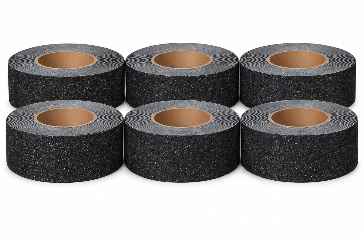 2" X 60' BLACK Heavy Duty (46 Grit) Abrasive Tape - Case of 6 Rolls