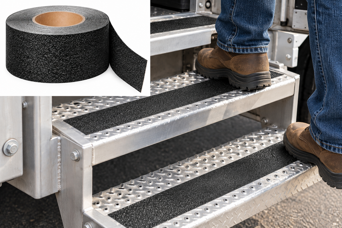 3" X 60' BLACK Heavy Duty (46 Grit) Abrasive Tape - Case of 4 Rolls