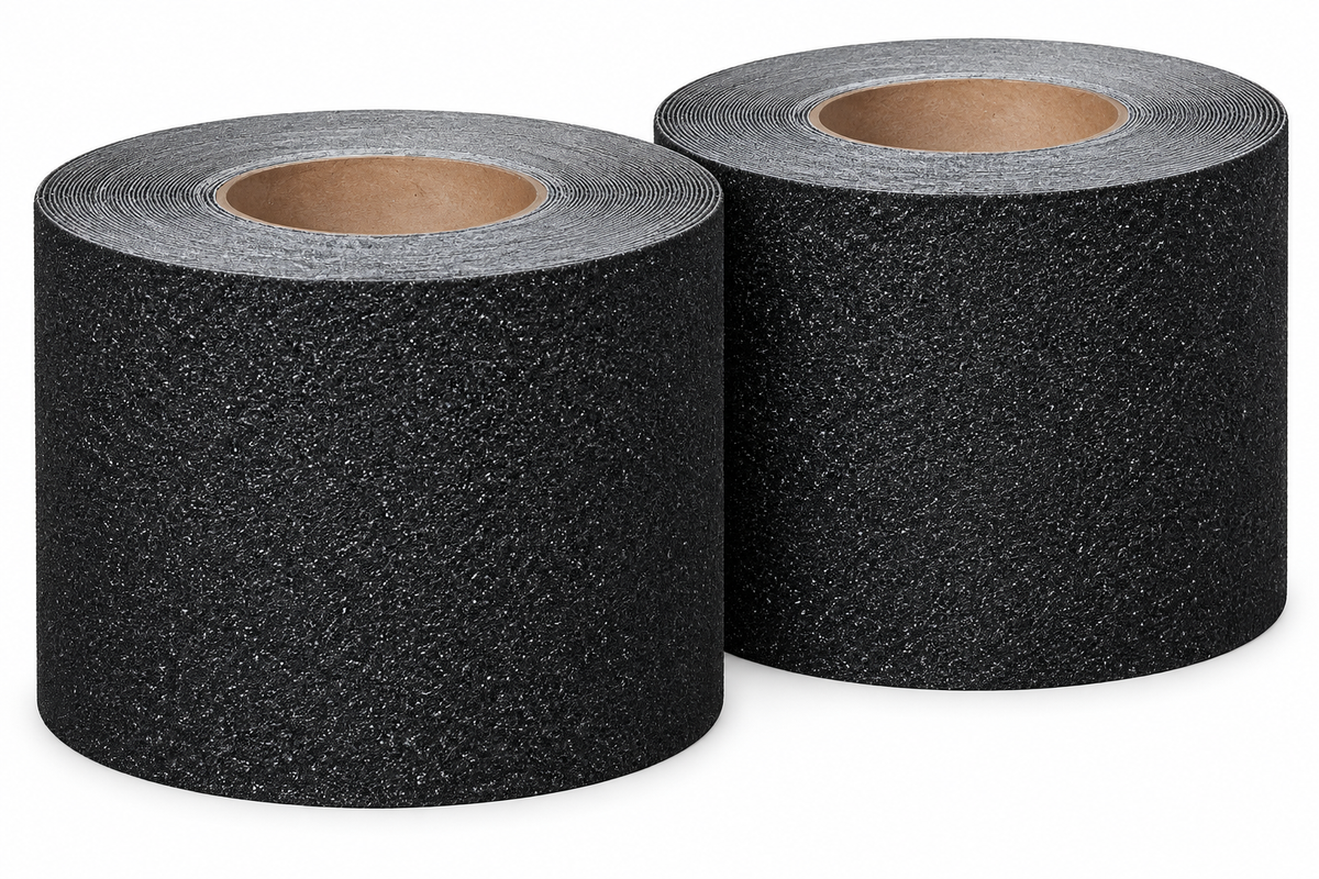 6" X 60' BLACK Heavy Duty (46 Grit) Abrasive Tape - Case of 2 Rolls