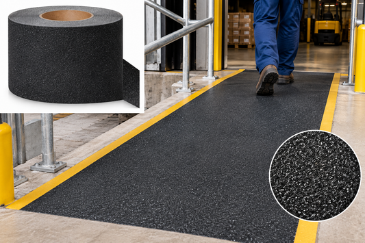 Heavy Duty Safety Track 46 Grit Non-Skid Tape BLACK
