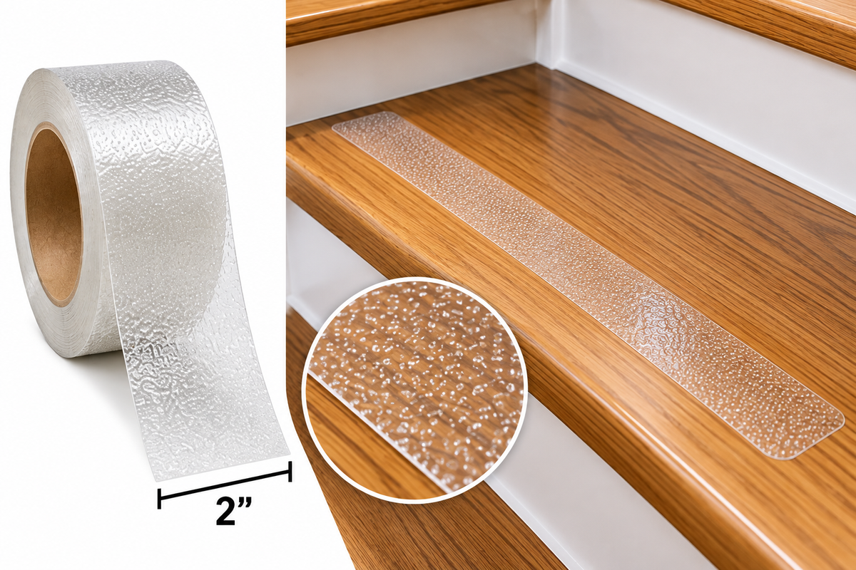 2" X 60' Foot Roll Crystal CLEAR Grit Non-Slip Tape - BACKORDERED