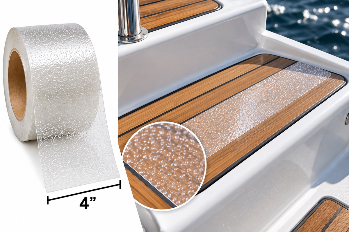 4" X 60' Foot Roll Crystal CLEAR Grit Non-Slip Tape