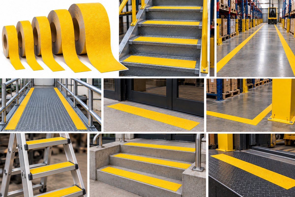 Safety Yellow Abrasive (60 Grit) Non-Slip Tape