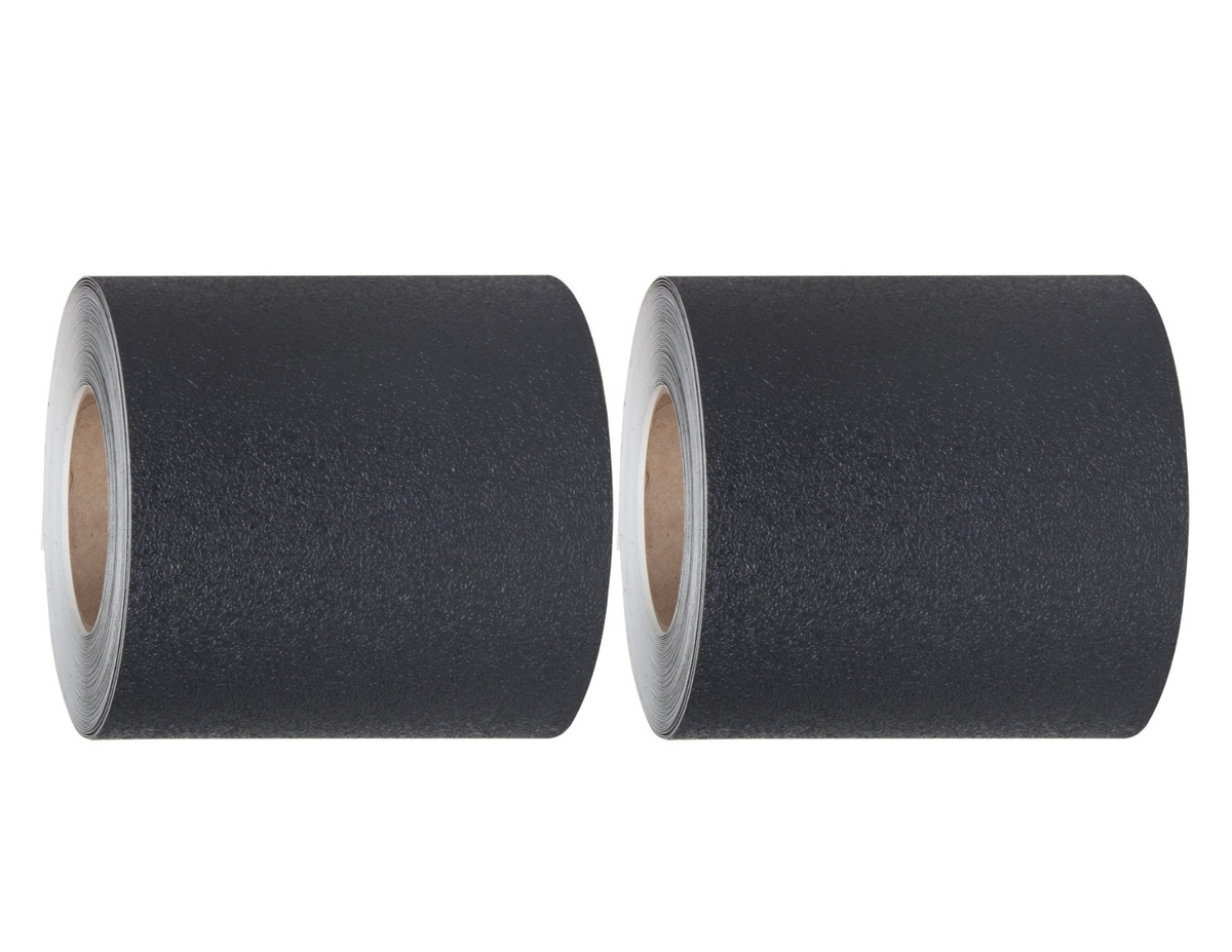 SPECIAL OFFER** - Lot of 2 Rolls each 6" x 11' Feet Long - Textured Rubberized Non-Slip Tape - BLACK