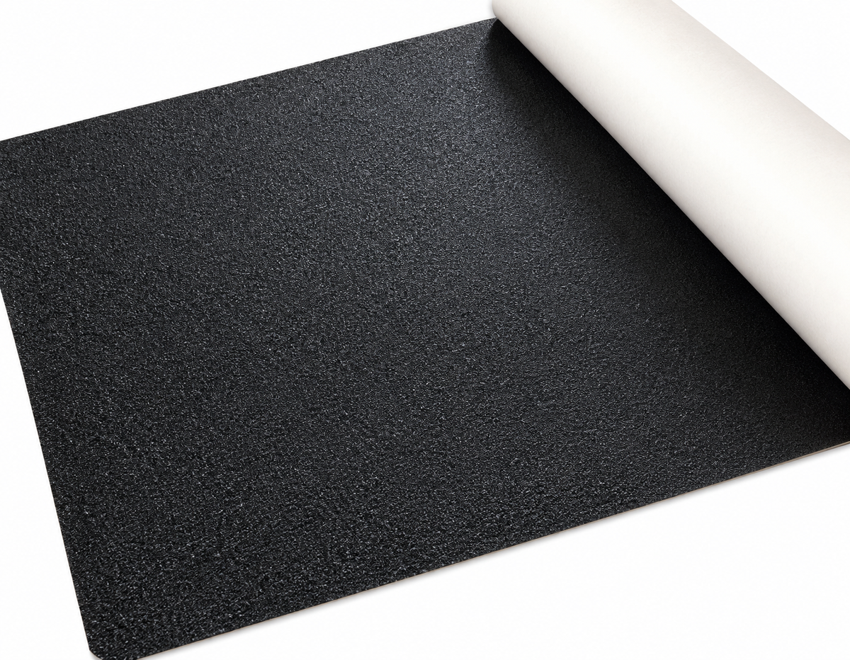 Textured Resilient Rubberized (NO GRIT) Non-Slip Tape - 24" X 60' Roll BLACK