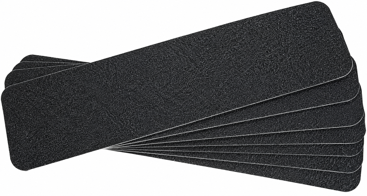 6" X 24" Treads Resilient Rubberized (NO GRIT) Anti-Slip Tape Black - Pkg of 50