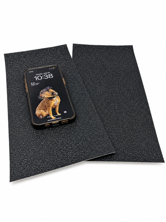 6" X 12" Pkg. of 2 Sheets - Resilient Rubberized Non-Slip Grip Tape for Hand Grips Cell Phones Tablets etc. SOFT (NO GRIT)