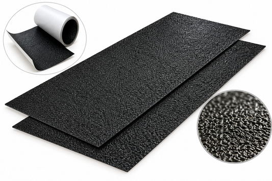 12" X 12" Pkg. of 2 Sheets - Resilient Rubberized Non-Slip Grip Tape for Hand Grips Cell Phones Tablets etc. SOFT (NO GRIT)