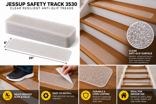 Package of 50 Resilient CLEAR Anti Slip Treads - 6" X 24"