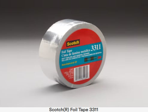 Pkg. of 3 Rolls of 3M™ Scotch® Foil Tape 3311-10A, 2" Inch x 10 Yards Each (50.8 mm x 9,1 m)