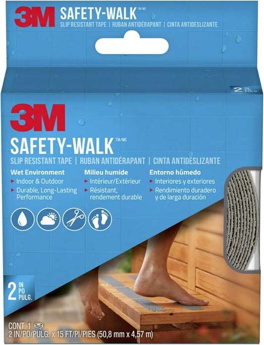 2" X 15' Roll GRAY 3M Safety Walk (370G-R2X180) Resilient Non-Slip Tape
