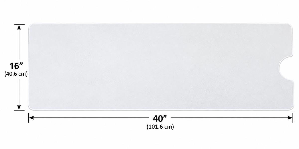Textured Vinyl Adhesive Bathmat - 16" X 40" WHITE - Case of 6 Mats - BEST SELLER!
