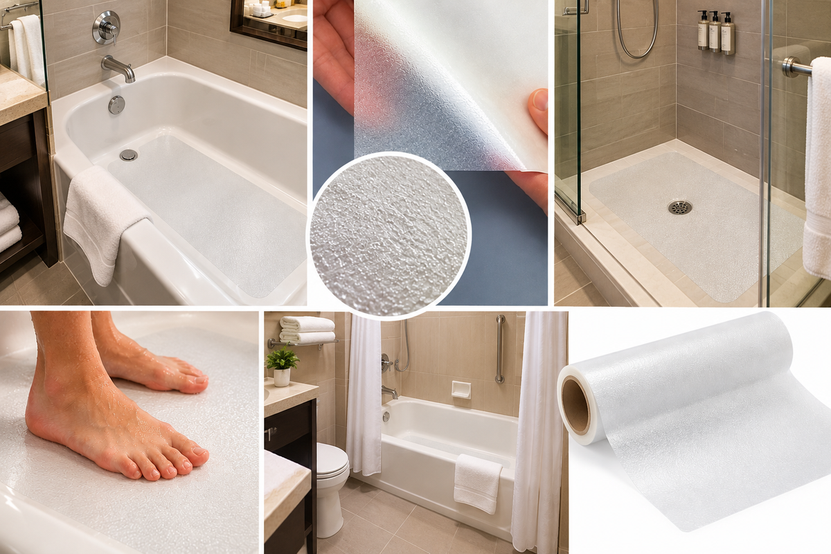 18" X 60' Roll CLEAR Vinyl Tub & Shower Non-Slip Tape