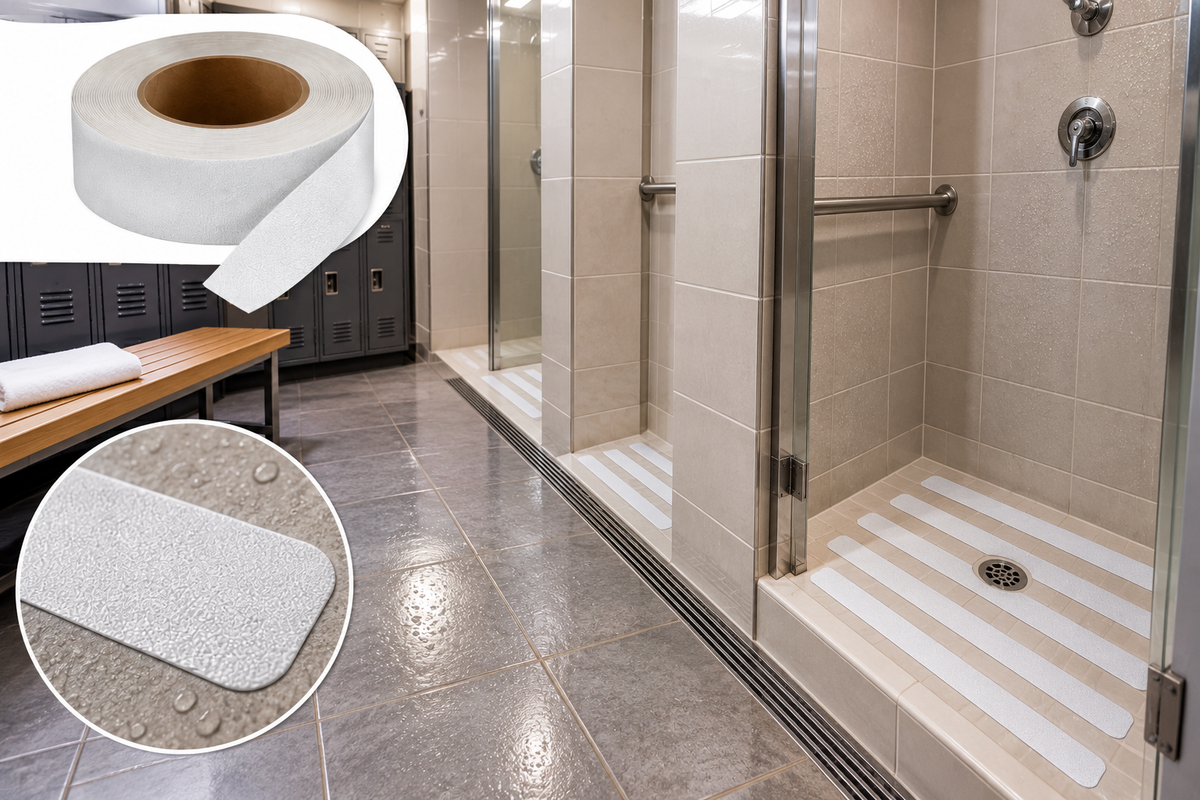 2" X 60' Roll WHITE Fine Grade Textured Vinyl Tub & Shower Non-Slip Tape - BACKORDERED