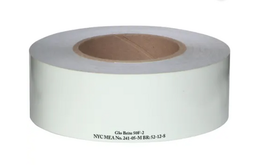 Meets New York City Construction Code MEA No. 241-05-M - 2" x 100' Roll GLOW IN THE DARK Emergency Egress Tape - Case of 6 - SPECIAL ORDER