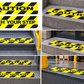 6" x 24" Black / Yellow Non-Skid Stair / Step Message Treads