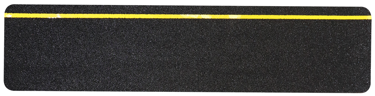 6" X 24" BLACK with Yellow REFLECTIVE Stripe Non-Skid STEP TREADS - Pkg of 10