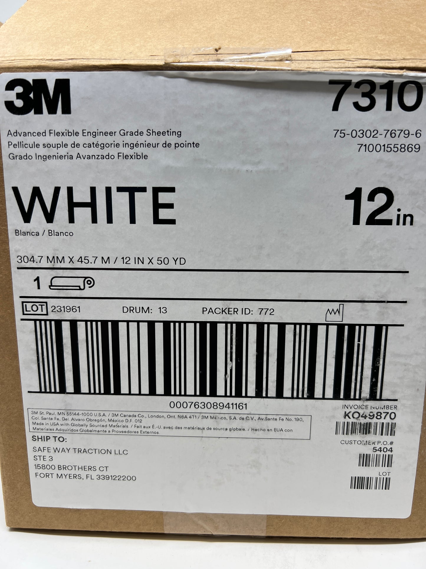 3M 7310 Advanced Flexible Engineer Grade Reflective Sheeting 7100155869 ...