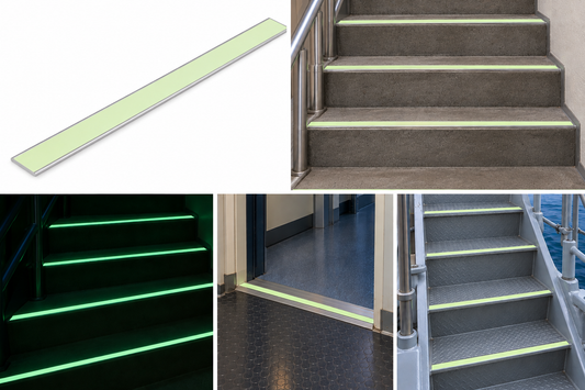 Photoluminescent Aluminum Strip, 1" x 60" with Glo Brite Tape