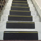 6" X 24" BLACK with Yellow REFLECTIVE Stripe Non-Skid STEP TREADS - Pkg of 10