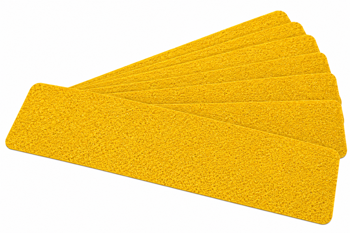 Extreme Adhesive Heavy-Duty Anti-Slip Grit Tape - Pkg of 12 STEP TREADS - 6" X 36" Tread SAFETY YELLOW