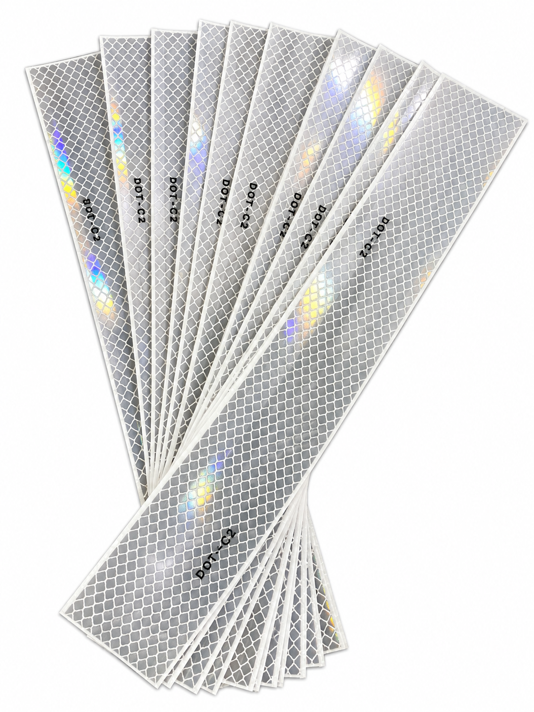 3M DOT Reflective Conspicuity Tape - 2" x 12" Pkg. of 10 Strips WHITE - BACKORDERED Until 10/20