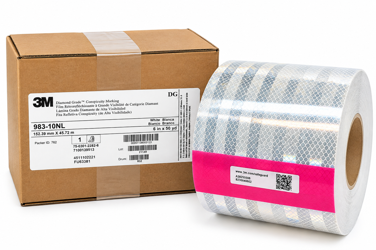 6" x 150' Roll 3M 983-10NL WHITE Reflective Tape