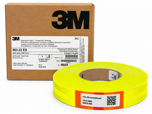 1" x 150' Roll 3M Reflective Tape - Fluorescent Yellow, Green - Limited Stock