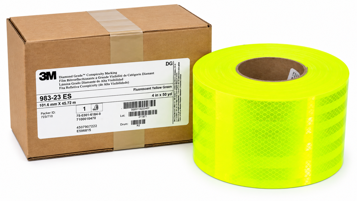 SPECIAL OFFER** 3M FLUORESCENT YELLOW GREEN Emergency Markings Reflective Tape - Lot of 3 Rolls
