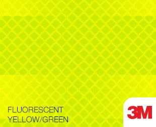 4" x 12" FLUORESCENT YELLOW GREEN 3M Reflective Tape Pkg. of 10 Strips