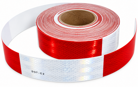 3M DOT Diamond Grade Reflective Conspicuity Tape (PN67535) - 2" x 150' Foot Roll 6” RED / 6” WHITE