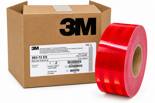 2" x 150' Roll 3M DOT-C2 Reflective Conspicuity Tape Red