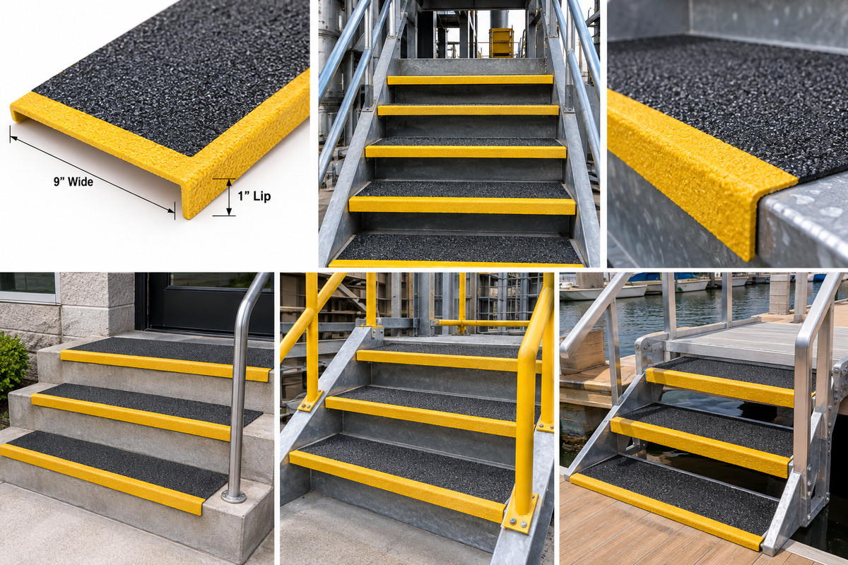 9" Width Commercial Non-Skid STEP COVERS