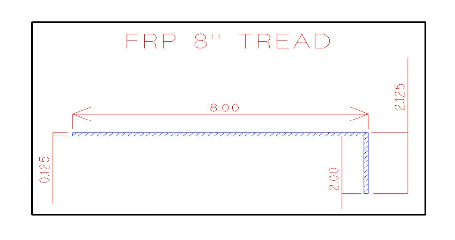 Custom - 8" Width Commercial Non-Slip Step Covers 36", 48" & 60" Lengths