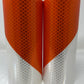 Pkg. of 2 Cut Rolls 3M Flexible Prismatic Retroreflective Barricade Sheeting Safety Tape Orange / White - See description for Sizes