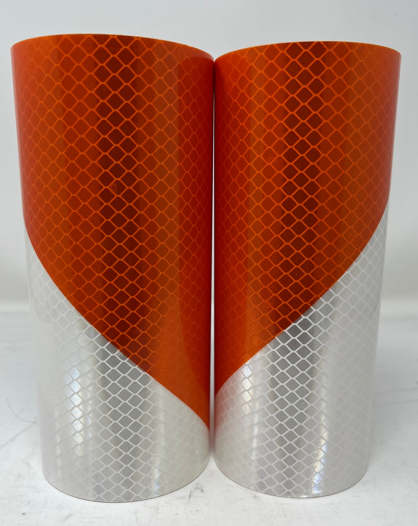 Pkg. of 2 Cut Rolls 3M Flexible Prismatic Retroreflective Barricade Sheeting Safety Tape Orange / White - See description for Sizes