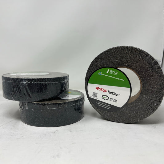 SPECIAL OFFER** Pkg. of 3 Rolls - 2" Wide X 60' Feet Long - ReCon BLACK Non-Slip Tape (Made with rubber recycled from footwear)