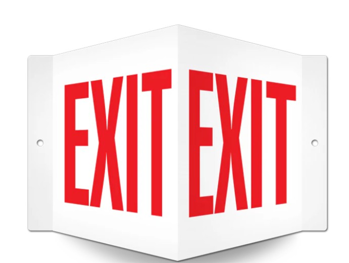 Exit Sign Measure Projected Egress Exit Sign | EXIT PrimeGuard Directional Safety Marking ...