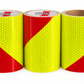 SPECIAL OFFER** Lot of 3 Rolls - V98 Conformable Pre-Striped Chevron Fluorescent Lime / Red Reflective Tape