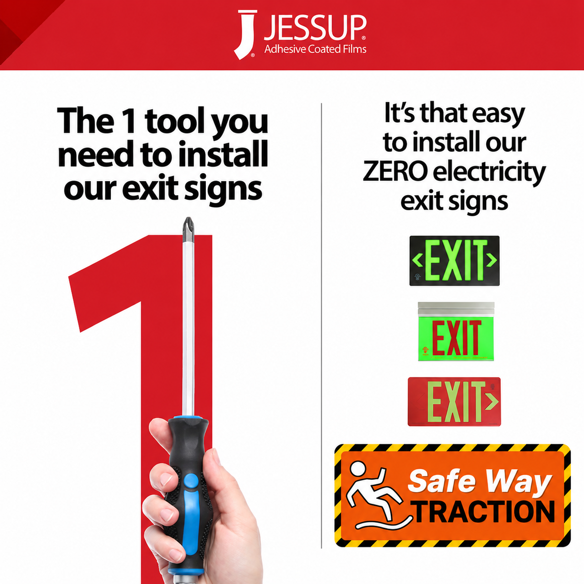 Glo Brite 7040-100-B Photoluminescent Single Sided Indoor Exit Sign - PF100 Green