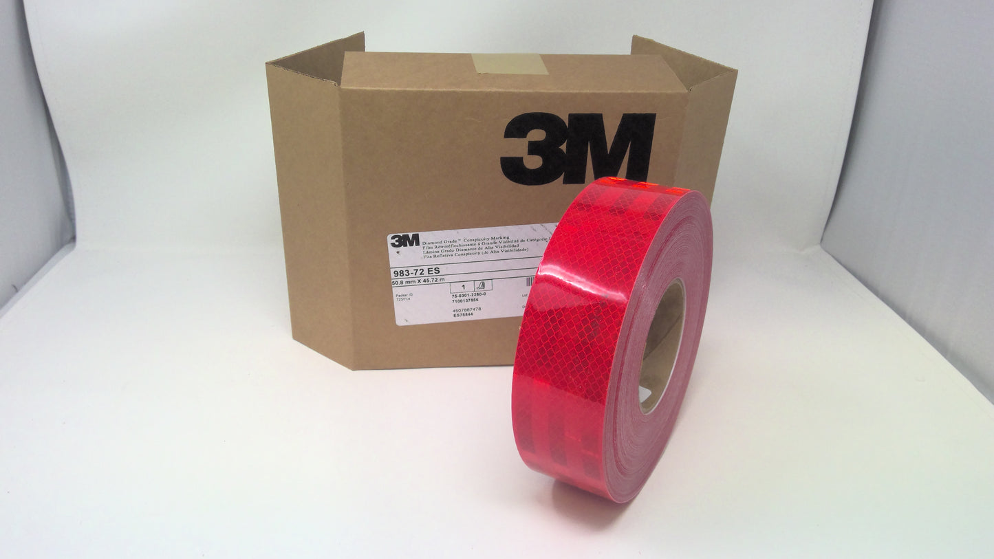 2" x 150' Roll 3M DOT-C2 Reflective Conspicuity Tape Red