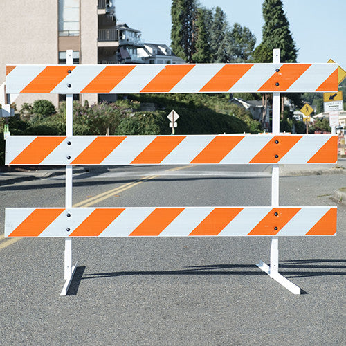 8" x 150' Roll 3M HIP Flexible Reflective Sheeting Safety Tape 6" Orange 6" White Alternating Left Slant