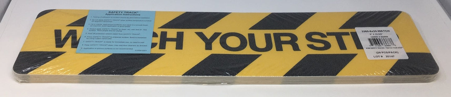 6" X 24" Watch Your Step Treads - Pkg. of 24