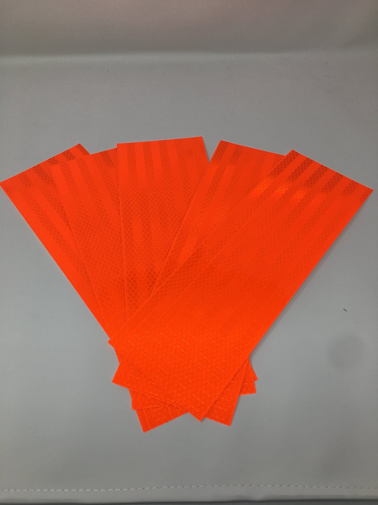 Pkg. of 5 Strips 3M Reflective Safety Tape Fluorescent Orange 3924S - 4" x 12"