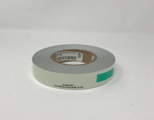 Meets New York City Construction Code MEA No. 241-05-M - 1" x 100' Roll GLOW IN THE DARK Emergency Egress Tape - Case of 12 - SPECIAL ORDER - NO RETURN - 5-day processing