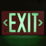 Glo Brite 7052-100-B Photoluminescent Double Sided Directional Exit Sign - PF100 Red
